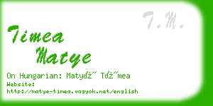 timea matye business card